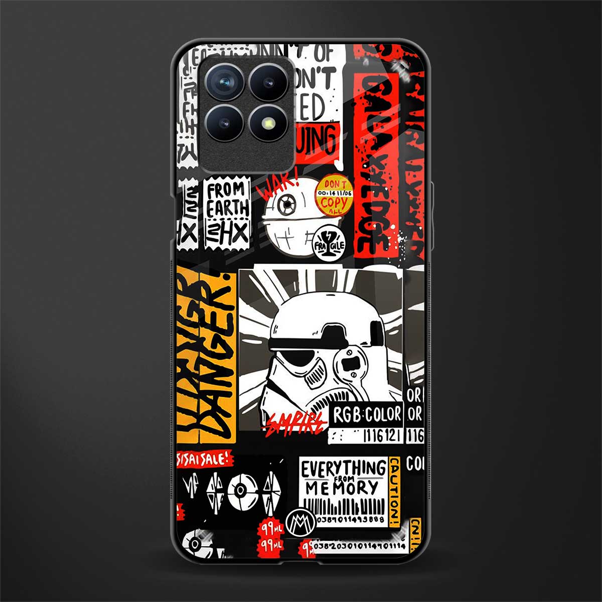 star wars collage glass case for realme 8i image