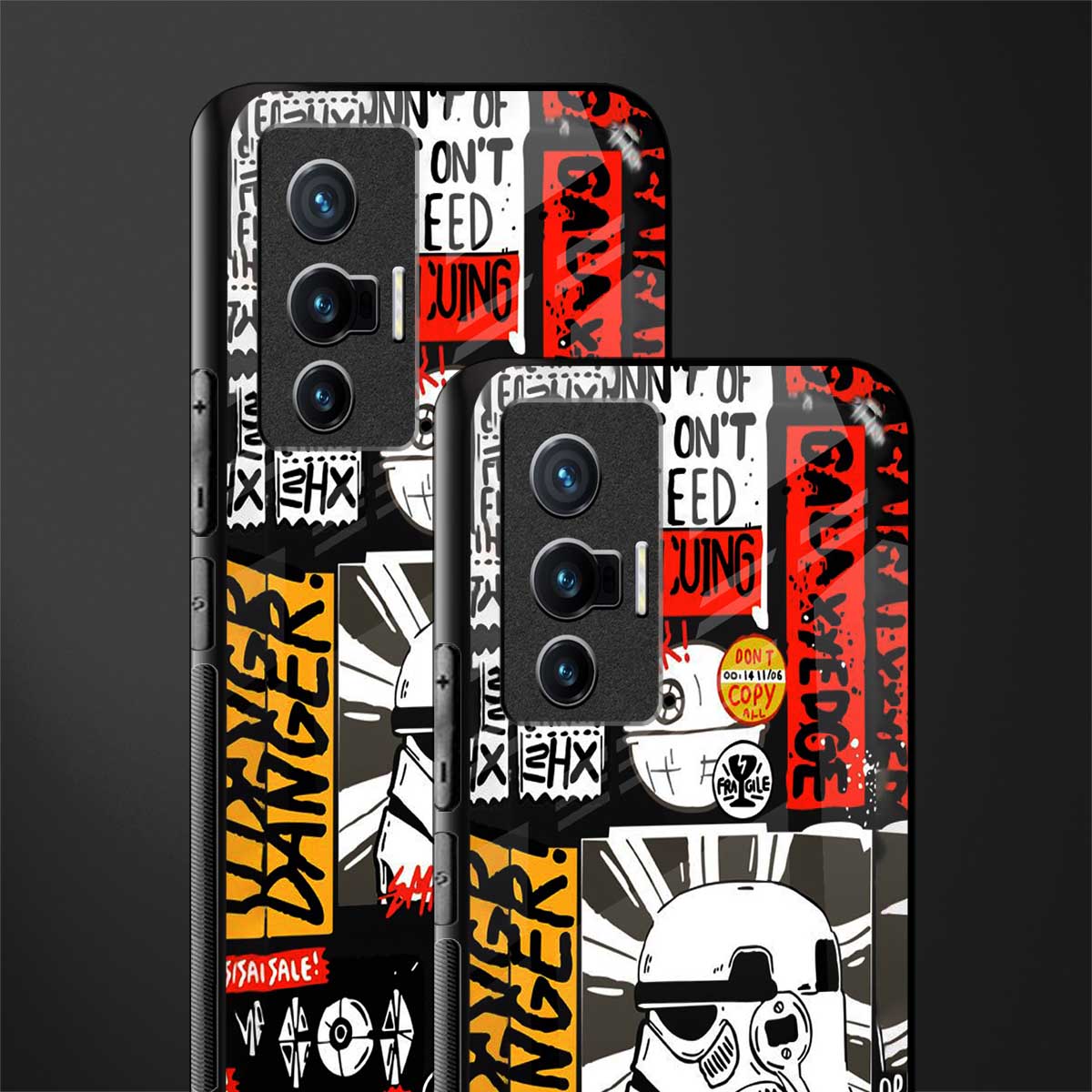 star wars collage glass case for vivo x70 image-2