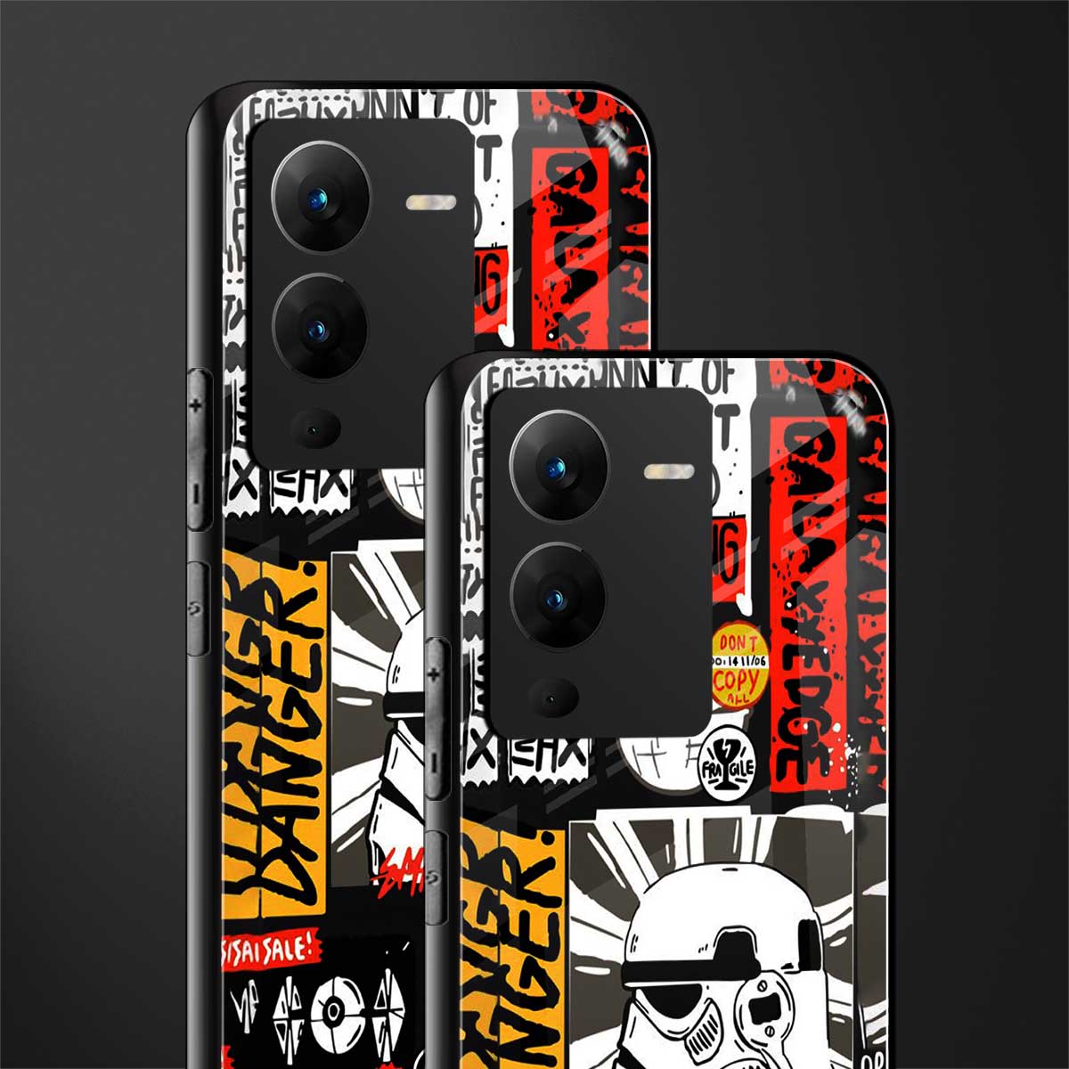 star wars collage back phone cover | glass case for vivo v25 pro 5g