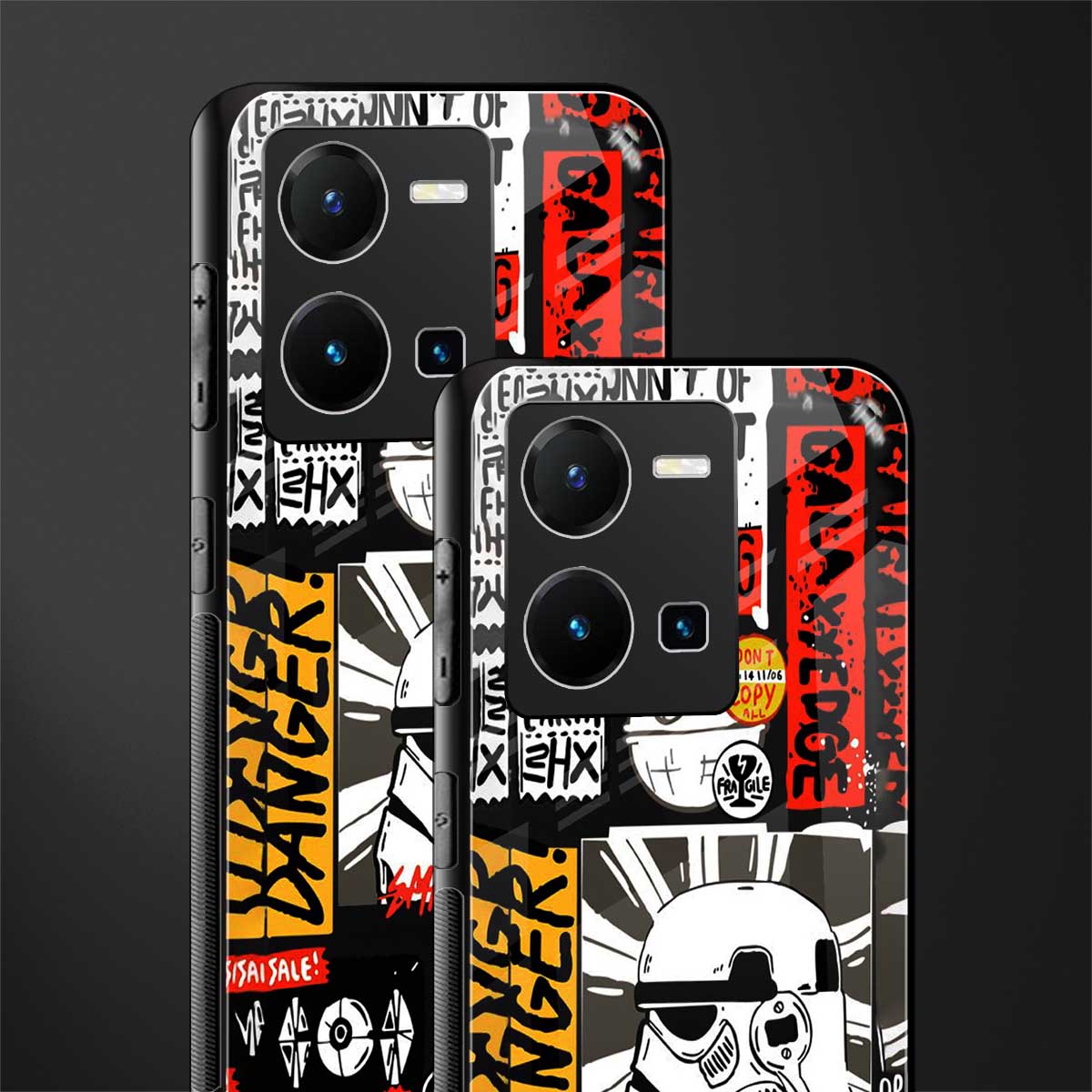 star wars collage back phone cover | glass case for vivo y35 4g