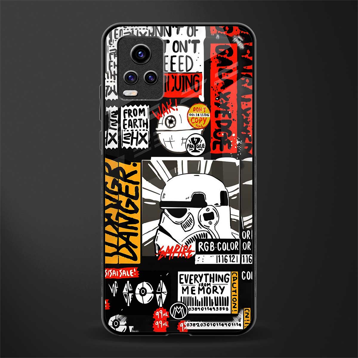 star wars collage back phone cover | glass case for vivo v21e 4g