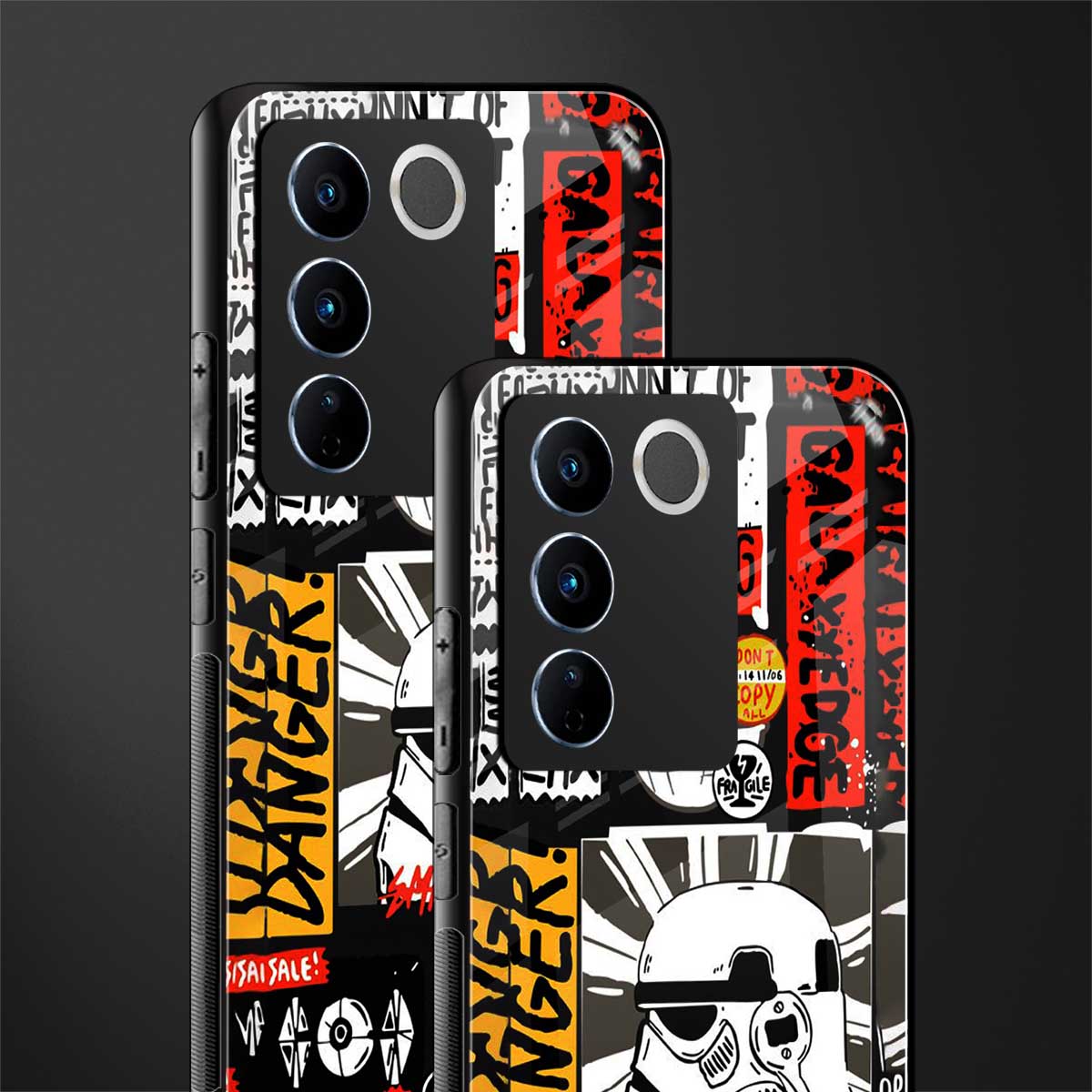 star wars collage back phone cover | glass case for vivo v27 pro 5g