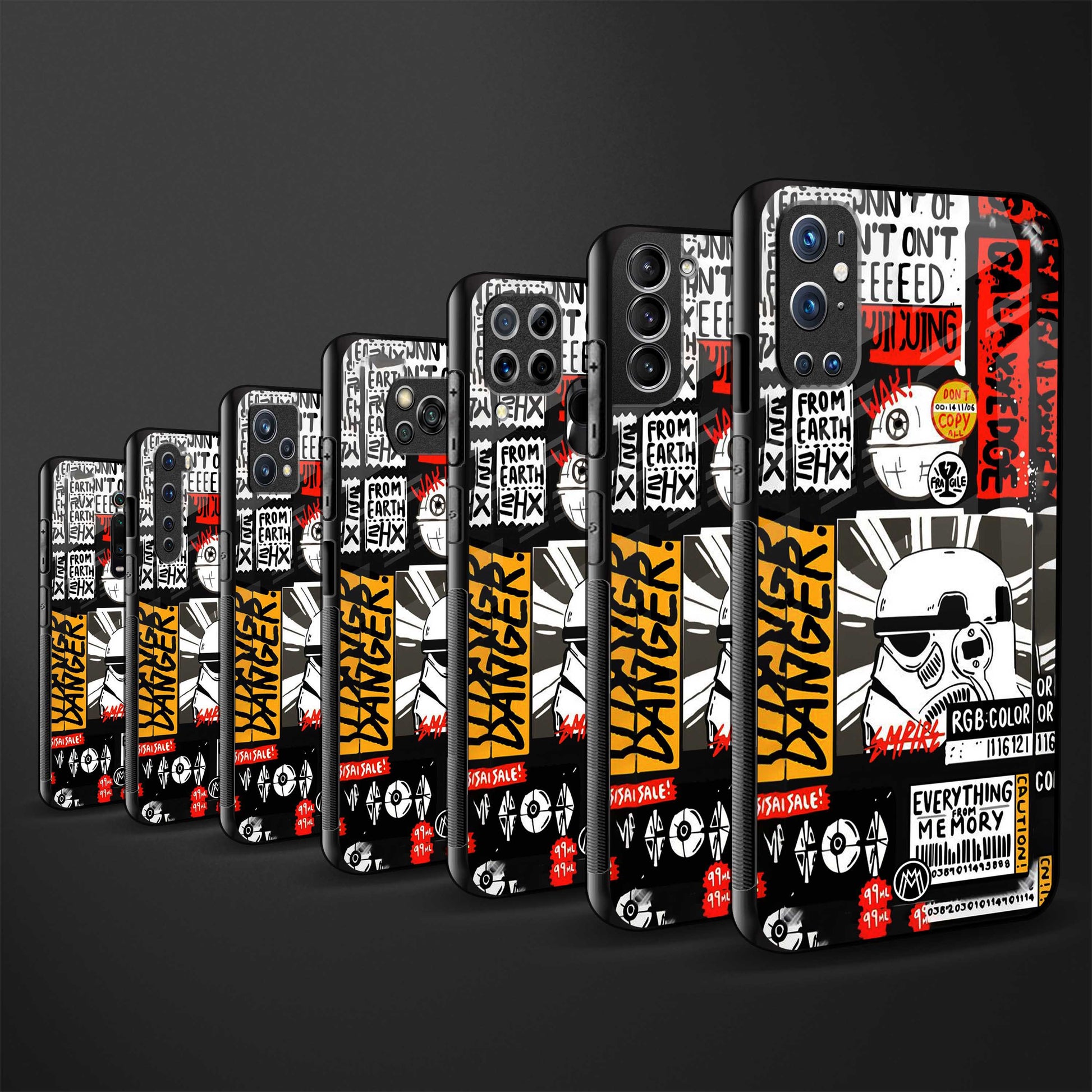 star wars collage back phone cover | glass case for vivo v25-5g