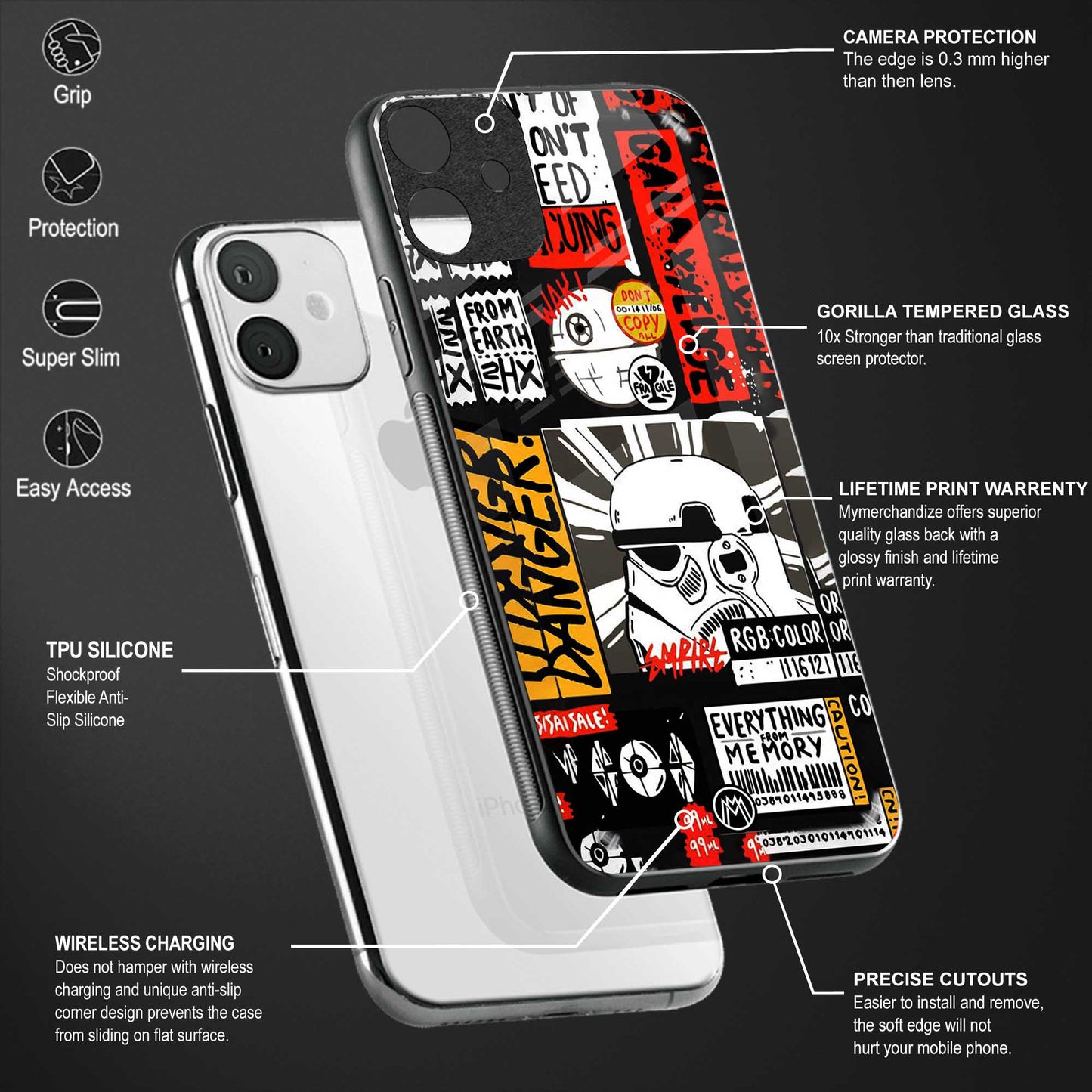 star wars collage back phone cover | glass case for xiaomi 12 pro