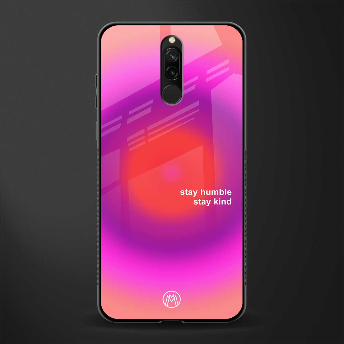 stay kind glass case for redmi 8 image