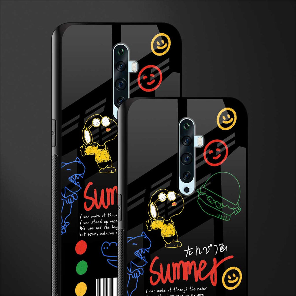 summer motivation glass case for oppo reno 2f image-2