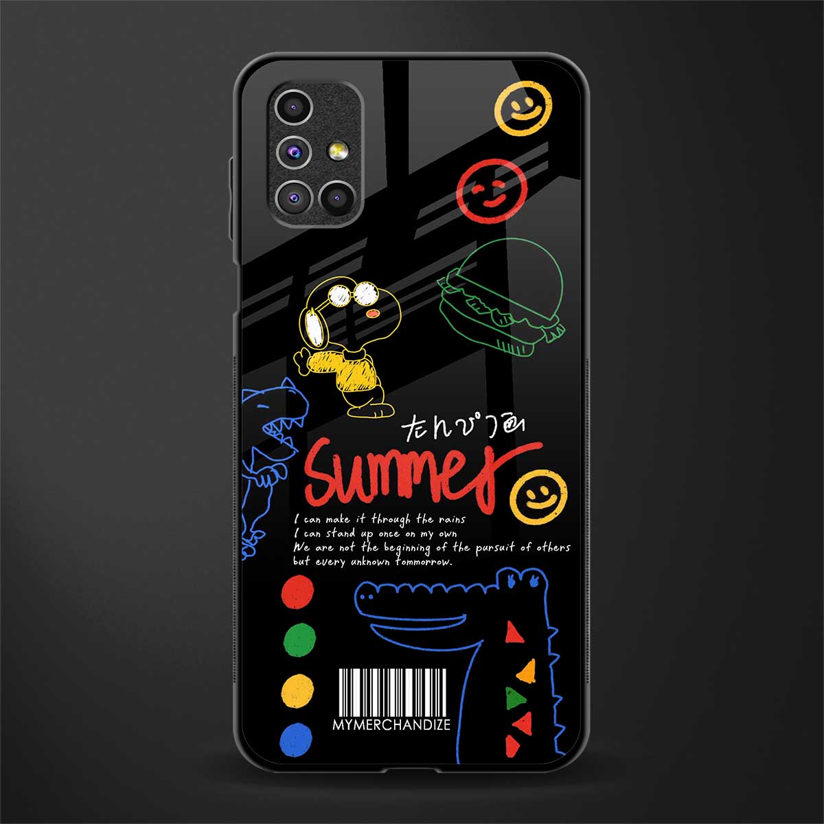 summer motivation glass case for samsung galaxy m51 image