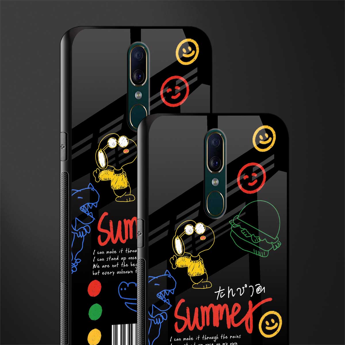 summer motivation glass case for oppo a9 image-2