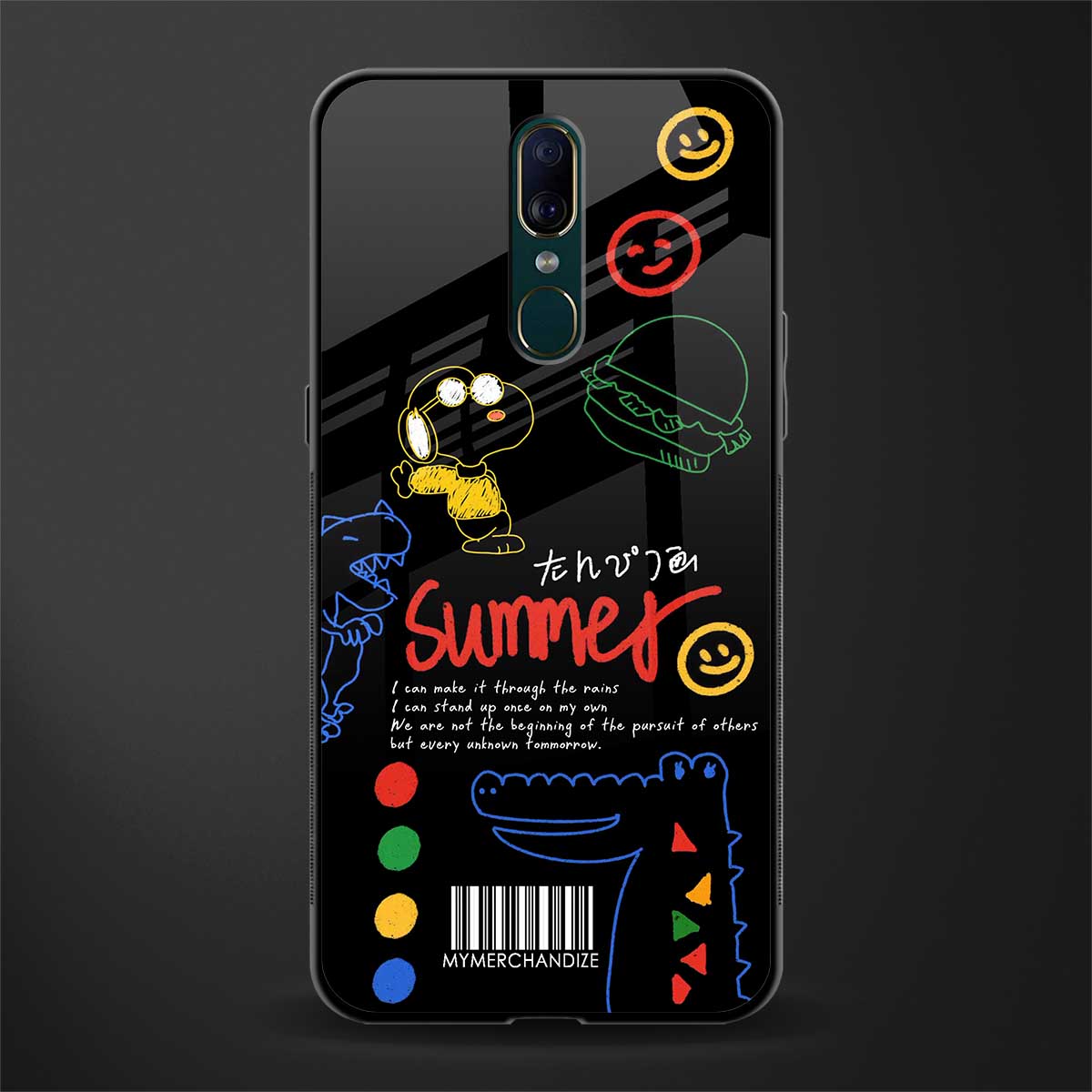 summer motivation glass case for oppo a9 image