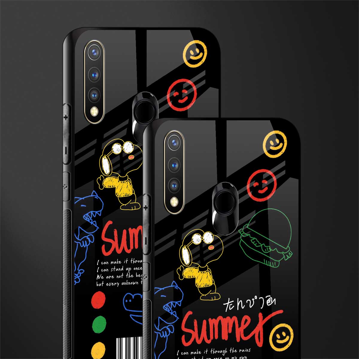 summer motivation glass case for vivo y19 image-2