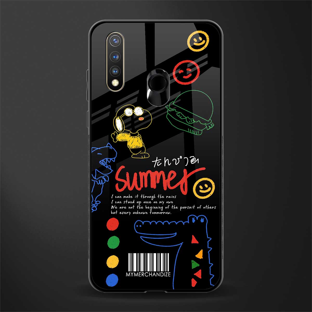 summer motivation glass case for vivo y19 image