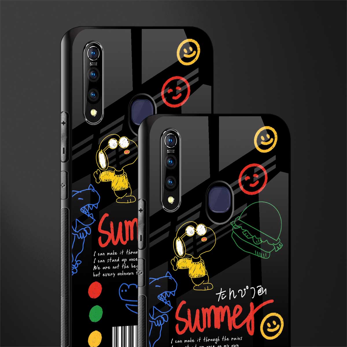 summer motivation glass case for vivo z1 pro image-2