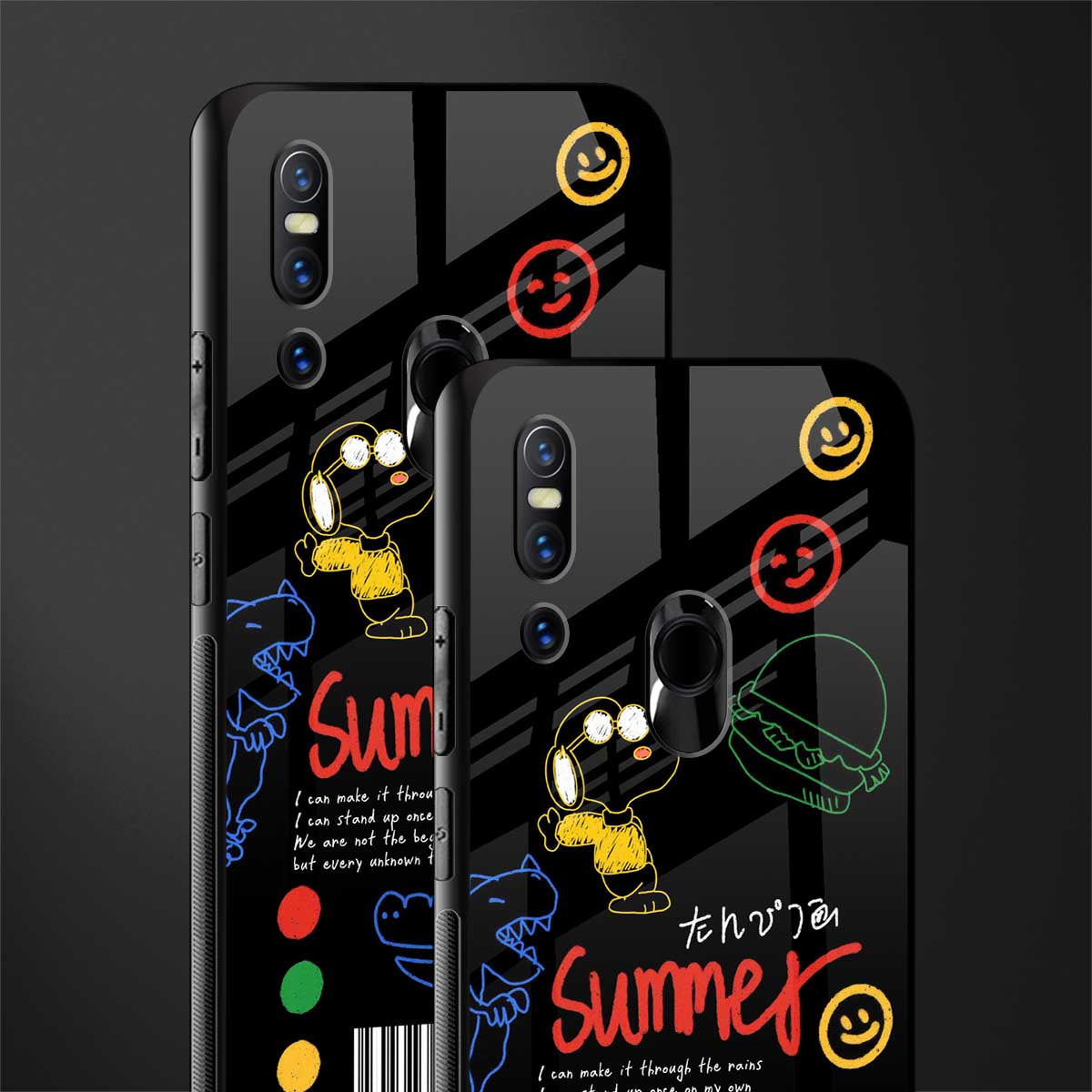 summer motivation glass case for vivo v15 image-2