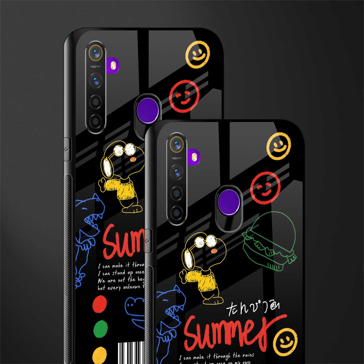 summer motivation glass case for realme 5 pro image-2