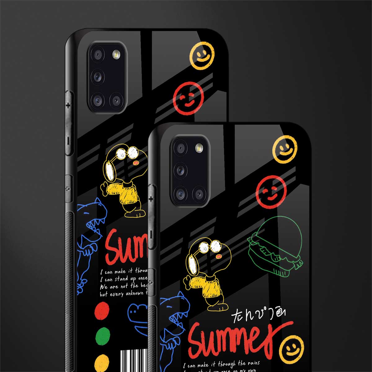 summer motivation glass case for samsung galaxy a31 image-2