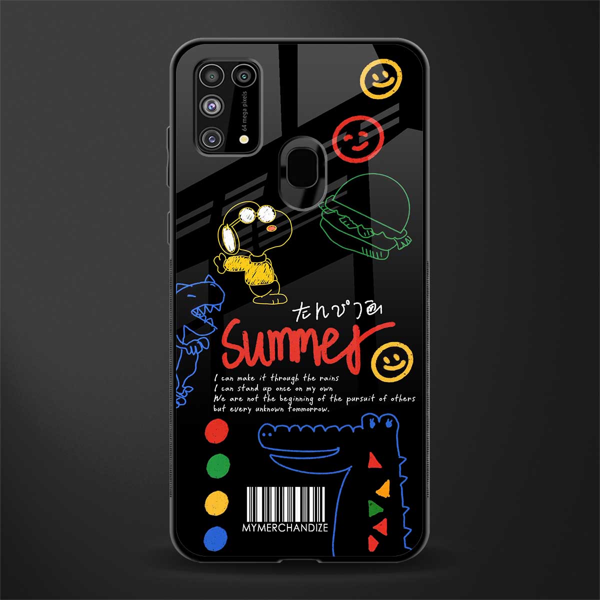 summer motivation glass case for samsung galaxy f41 image