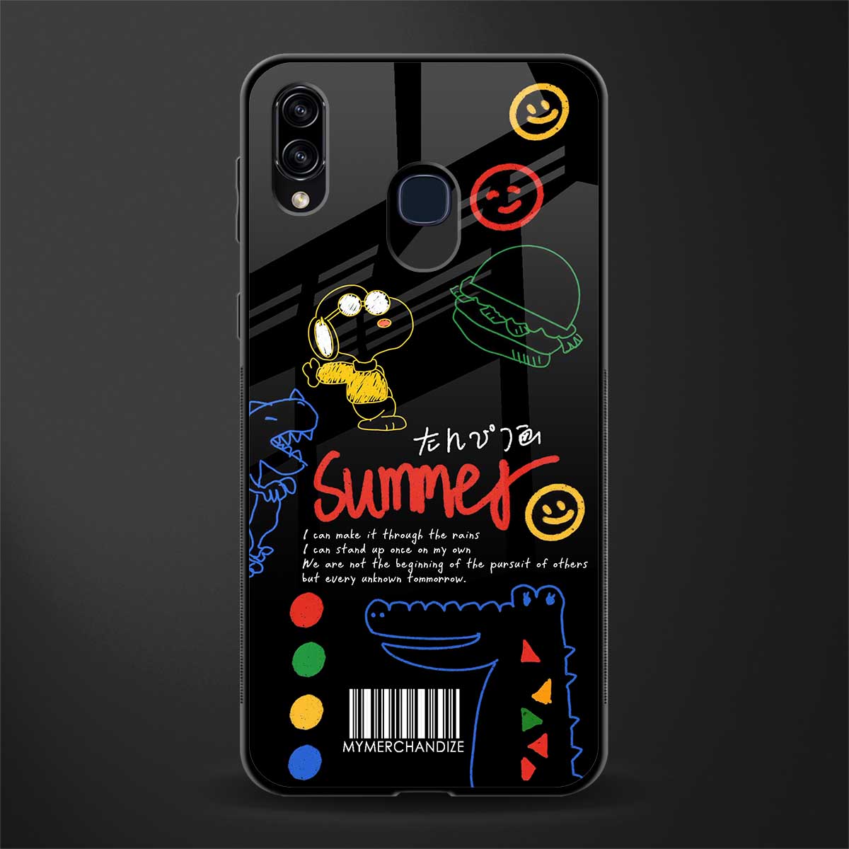 summer motivation glass case for samsung galaxy a20 image