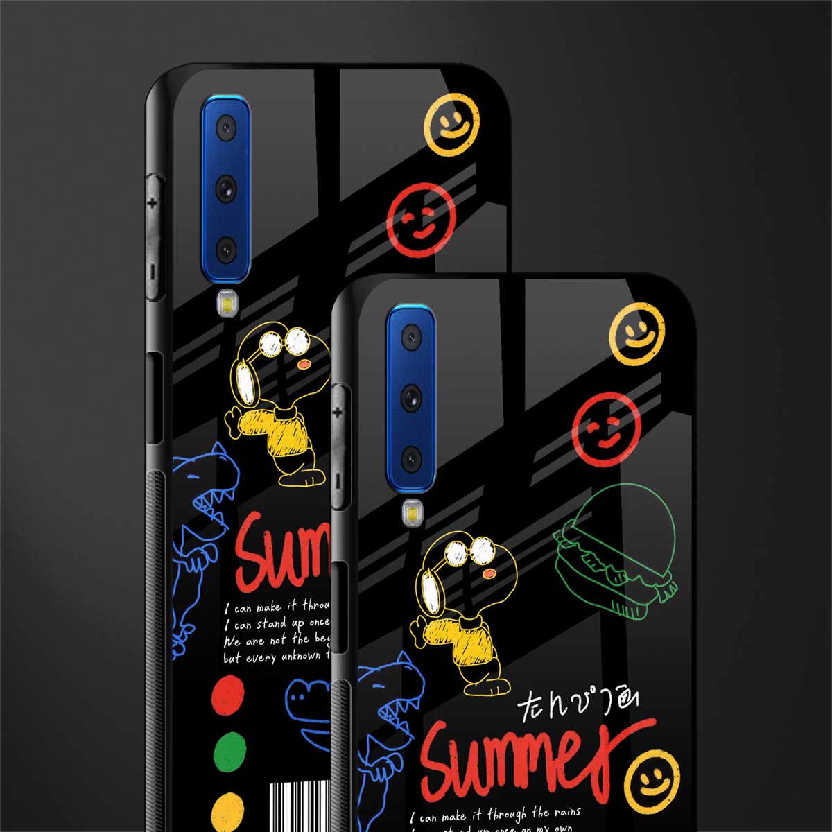 summer motivation glass case for samsung galaxy a7 2018 image-2