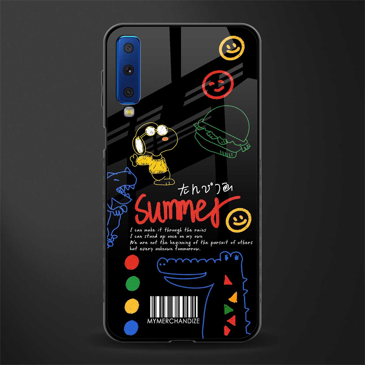 summer motivation glass case for samsung galaxy a7 2018 image