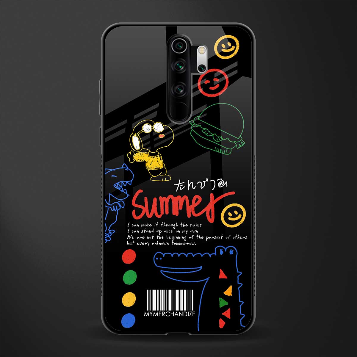 summer motivation glass case for redmi note 8 pro image