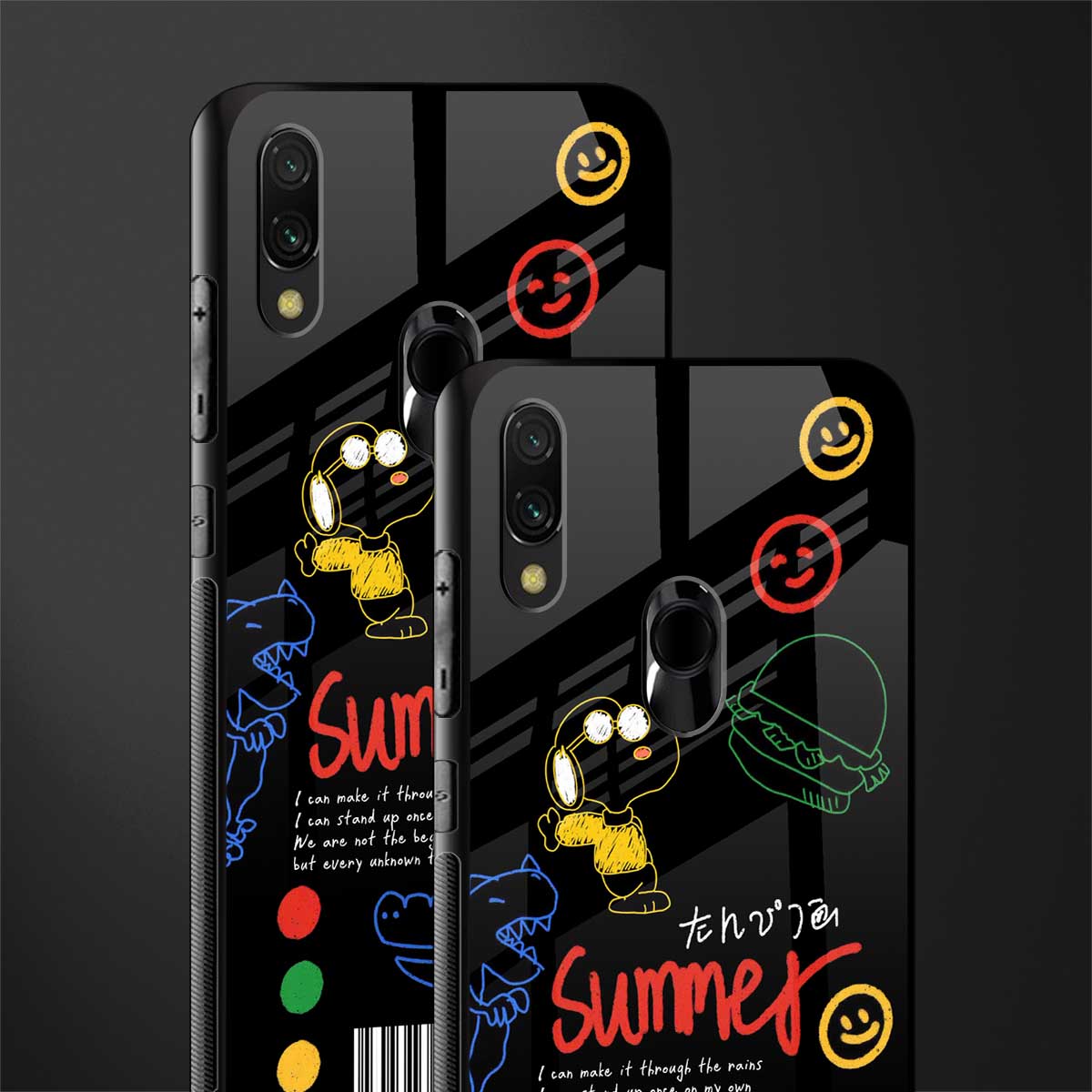 summer motivation glass case for redmi note 7s image-2