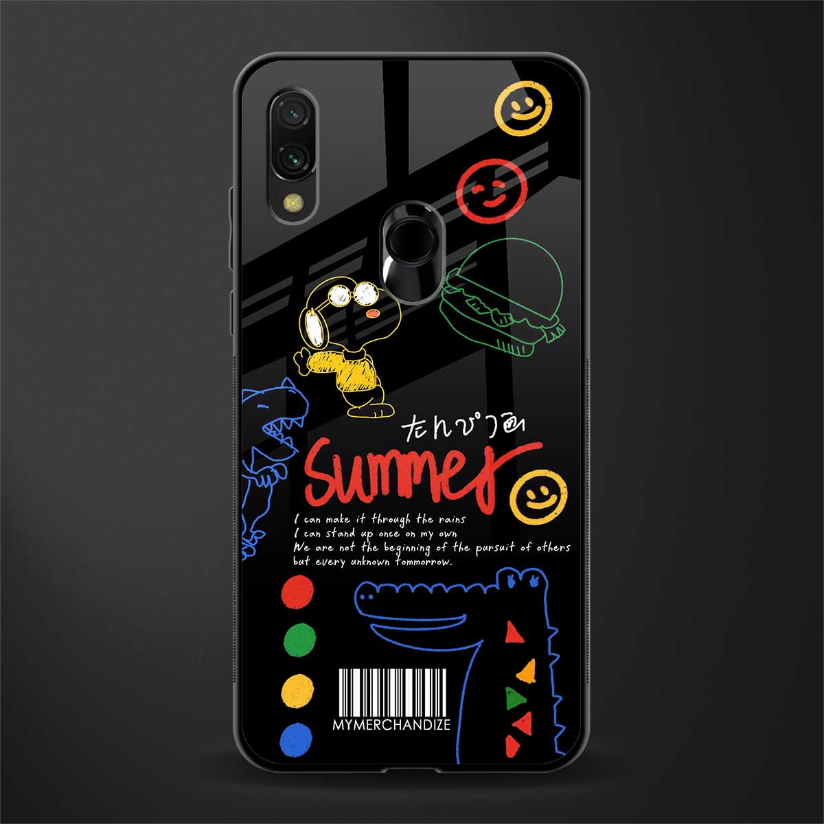 summer motivation glass case for redmi note 7 image