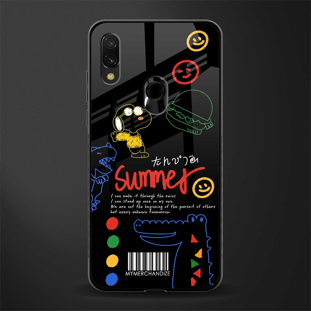 summer motivation glass case for redmi note 7 pro image