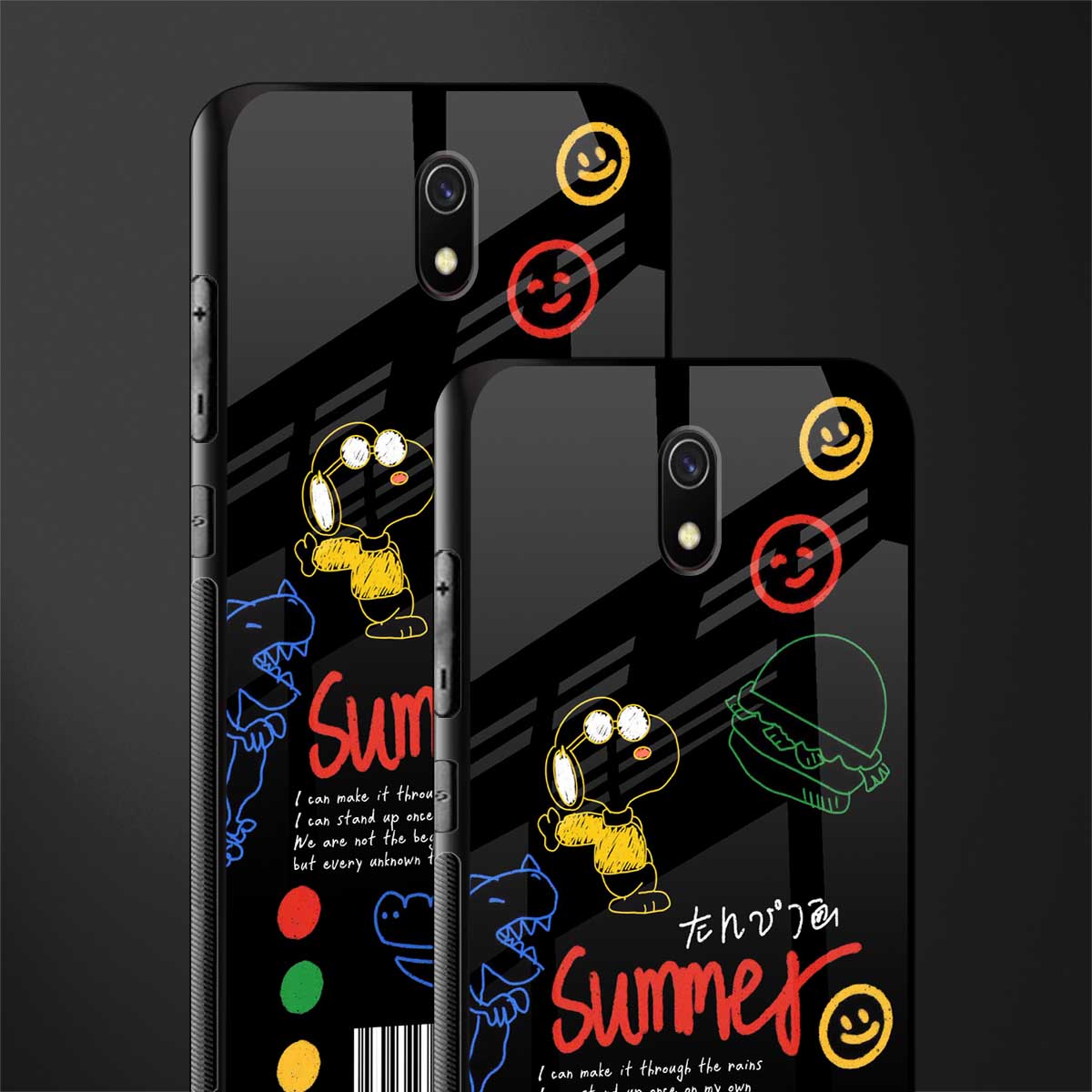 summer motivation glass case for redmi 8a image-2