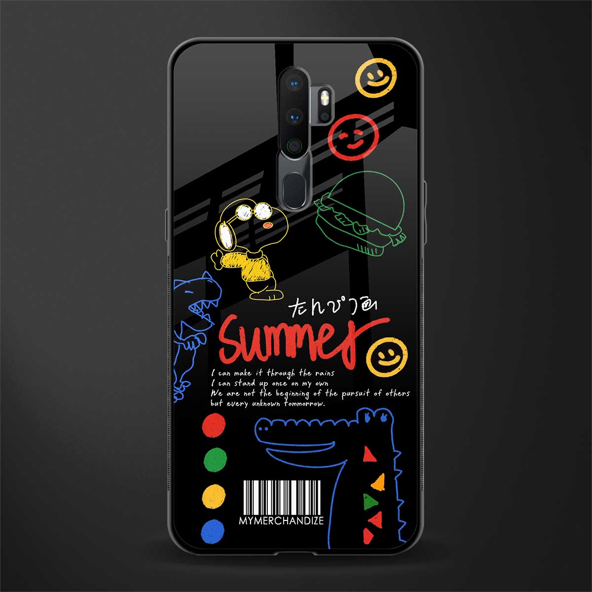 summer motivation glass case for oppo a5 2020 image