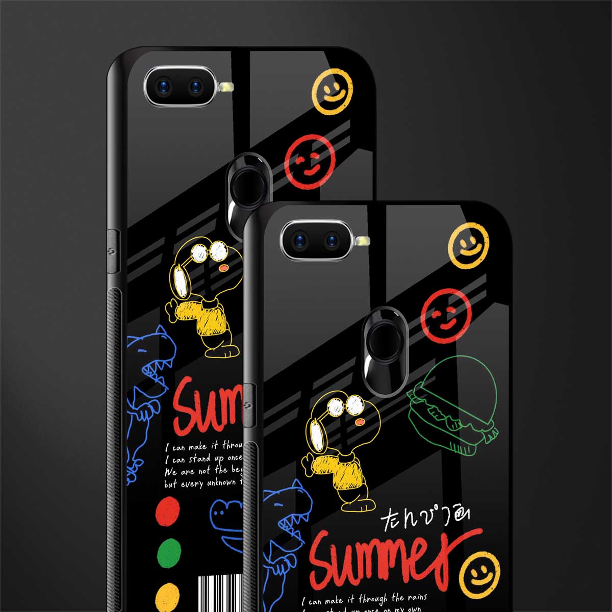 summer motivation glass case for oppo a5s image-2