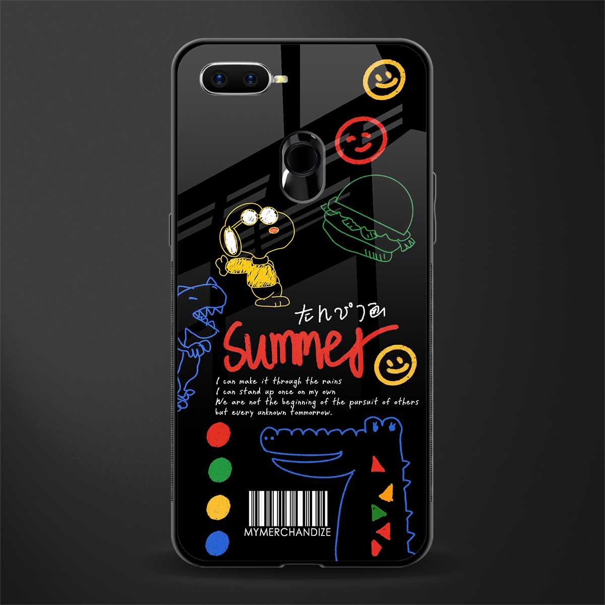 summer motivation glass case for oppo a12 image