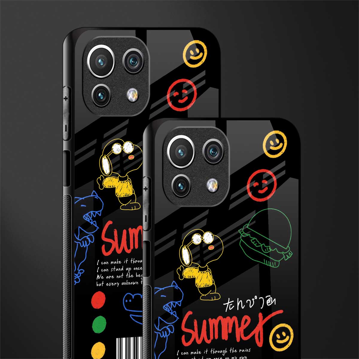 summer motivation glass case for mi 11 lite image-2