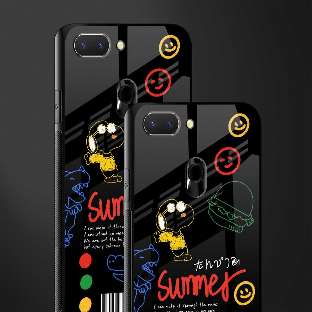 summer motivation glass case for oppo a5 image-2