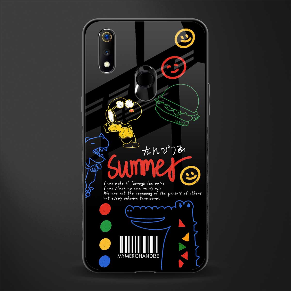 summer motivation glass case for realme 3 pro image
