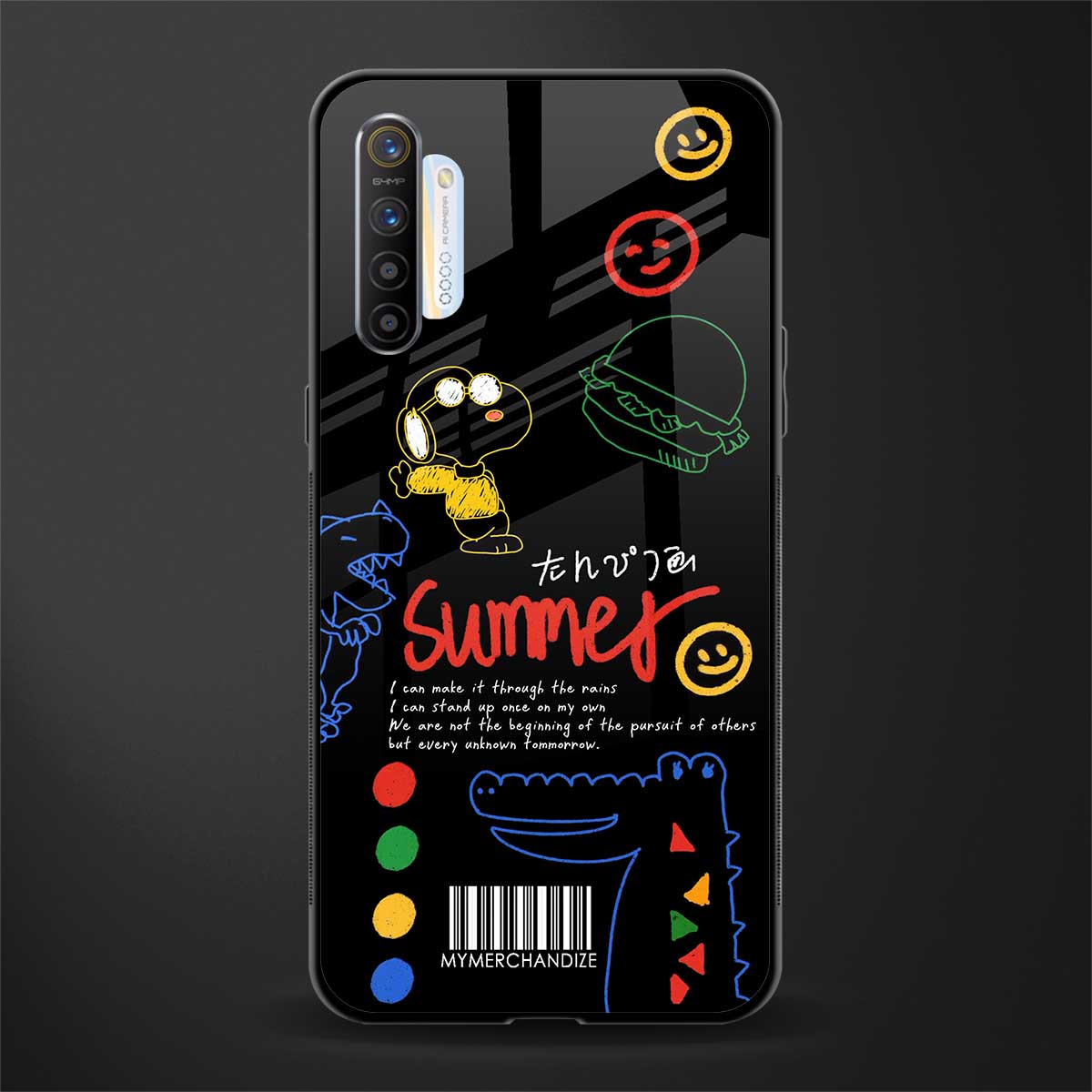 summer motivation glass case for realme xt image