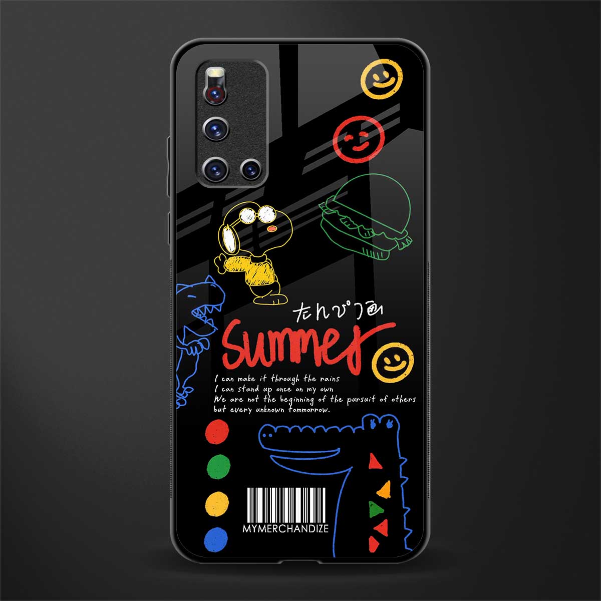 summer motivation glass case for vivo v19 image