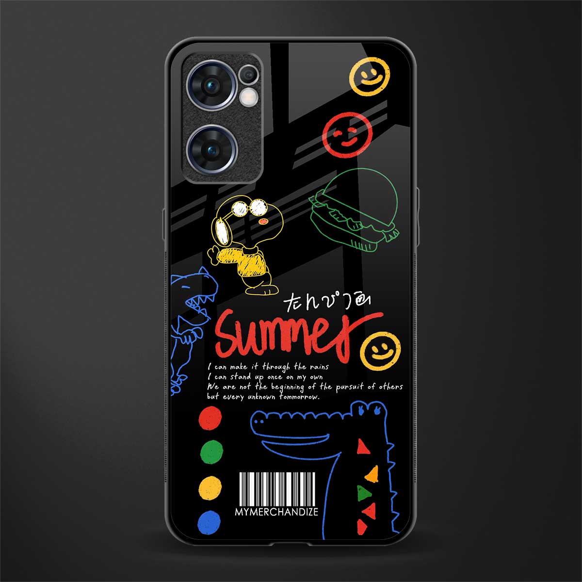 summer motivation glass case for oppo reno7 5g image