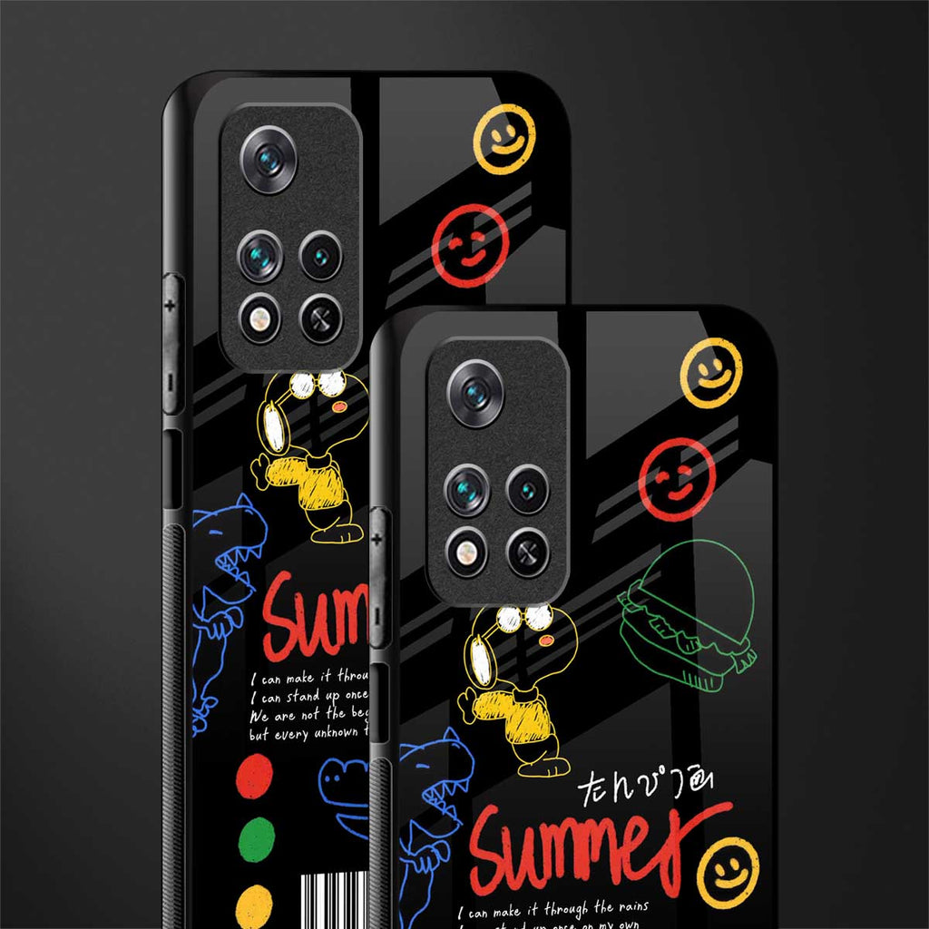 summer motivation glass case for poco m4 pro 5g image-2