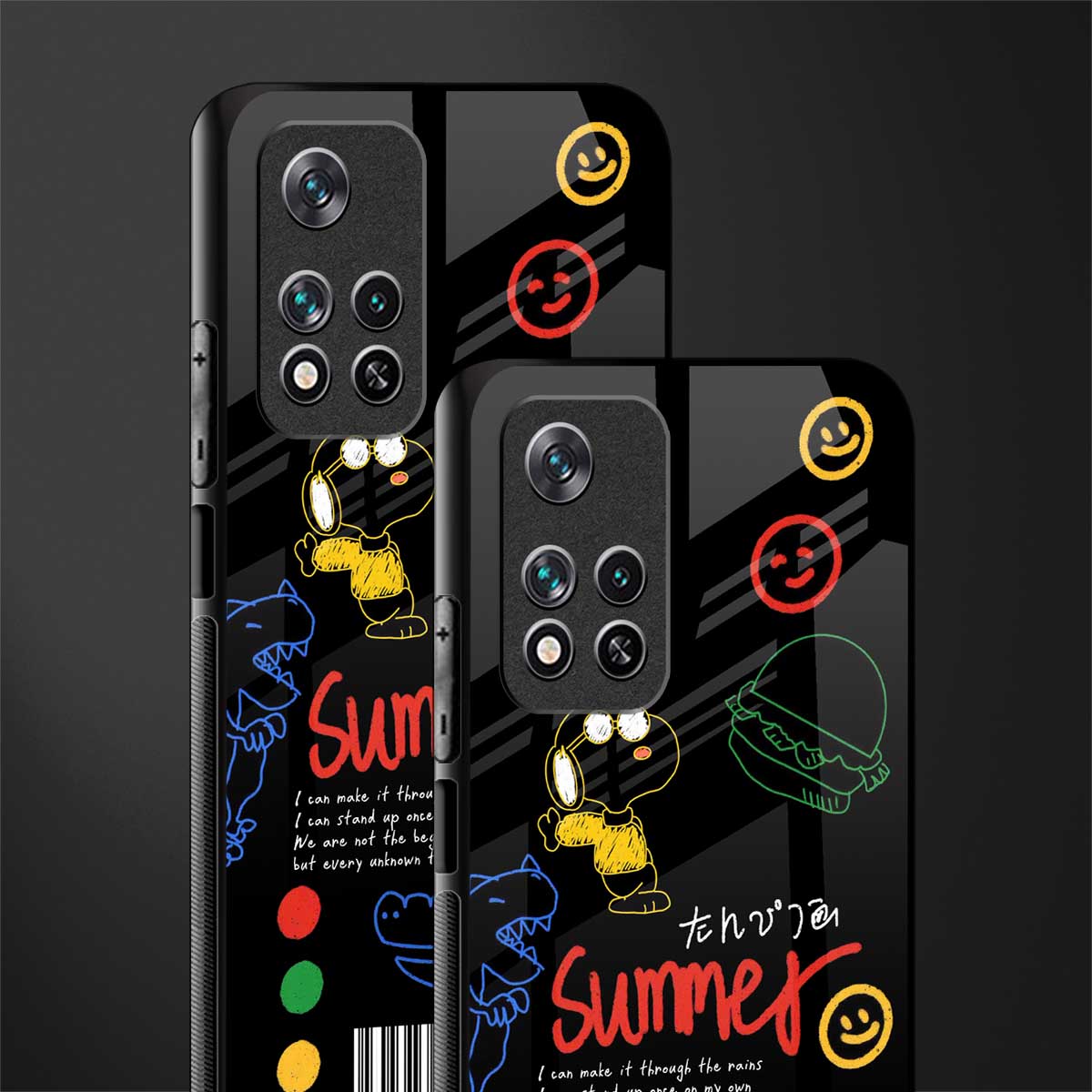 summer motivation glass case for poco m4 pro 5g image-2