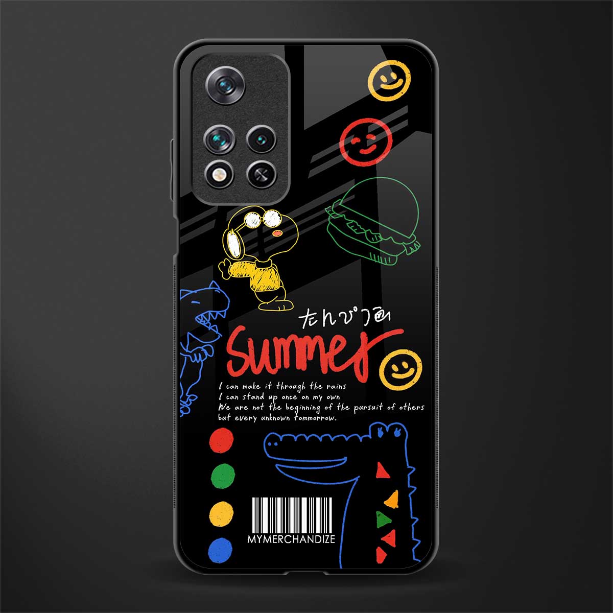 summer motivation glass case for poco m4 pro 5g image