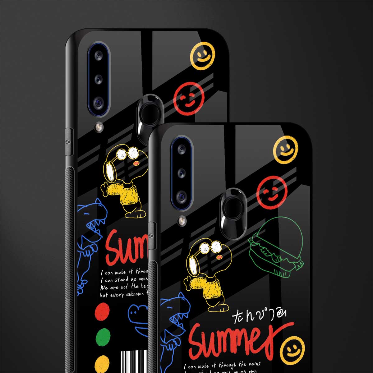 summer motivation glass case for samsung galaxy a20s image-2