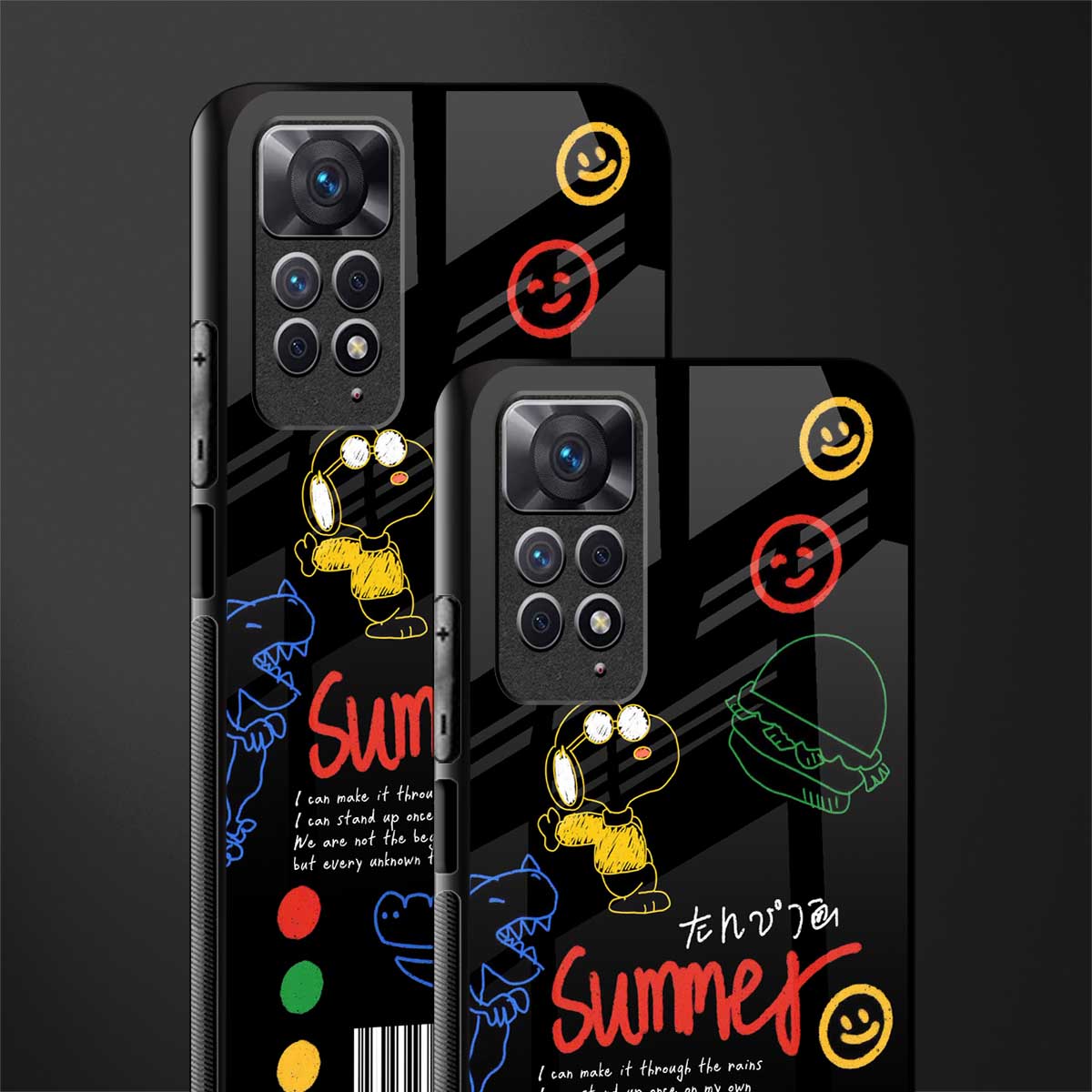 summer motivation glass case for redmi note 11s image-2