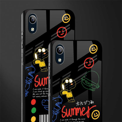 summer motivation glass case for vivo y1s without fingerprint image-2