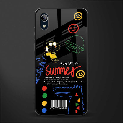 summer motivation glass case for vivo y1s without fingerprint image