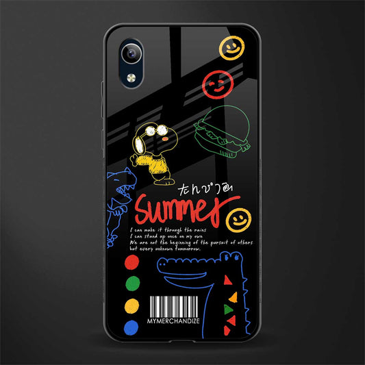 summer motivation glass case for vivo y1s without fingerprint image