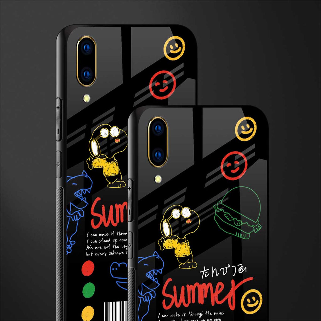 summer motivation glass case for vivo v11 pro image-2