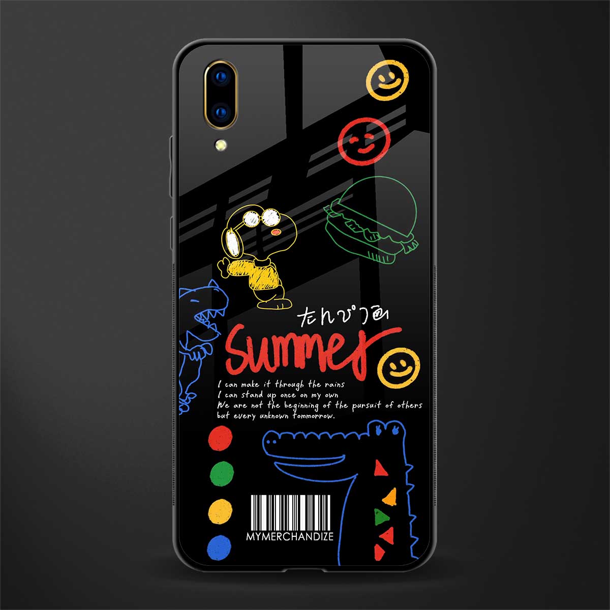 summer motivation glass case for vivo v11 pro image