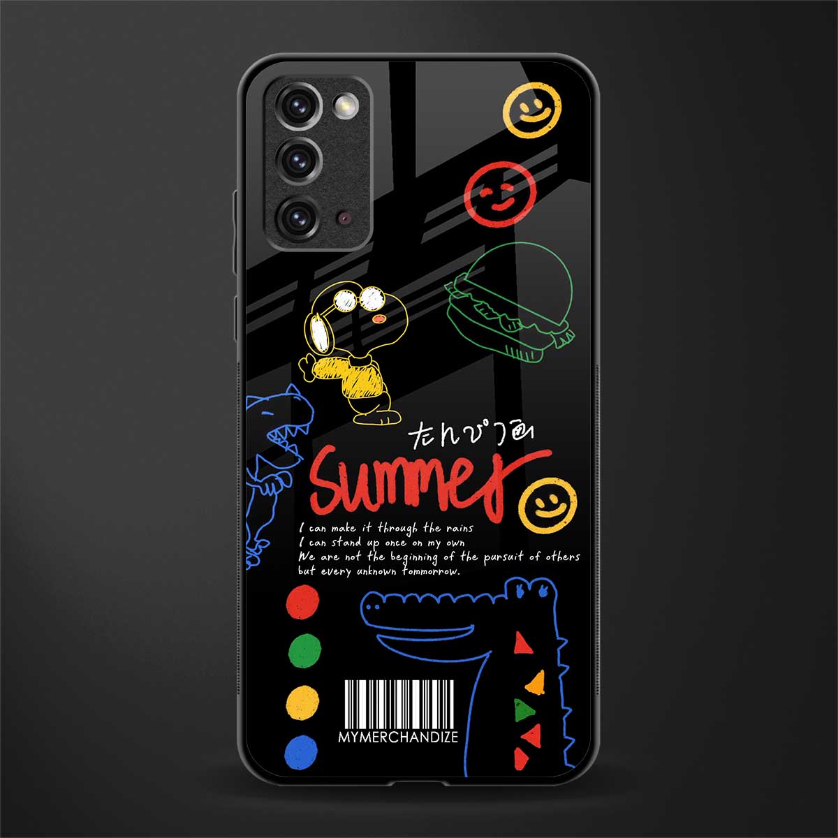 summer motivation glass case for samsung galaxy note 20 image
