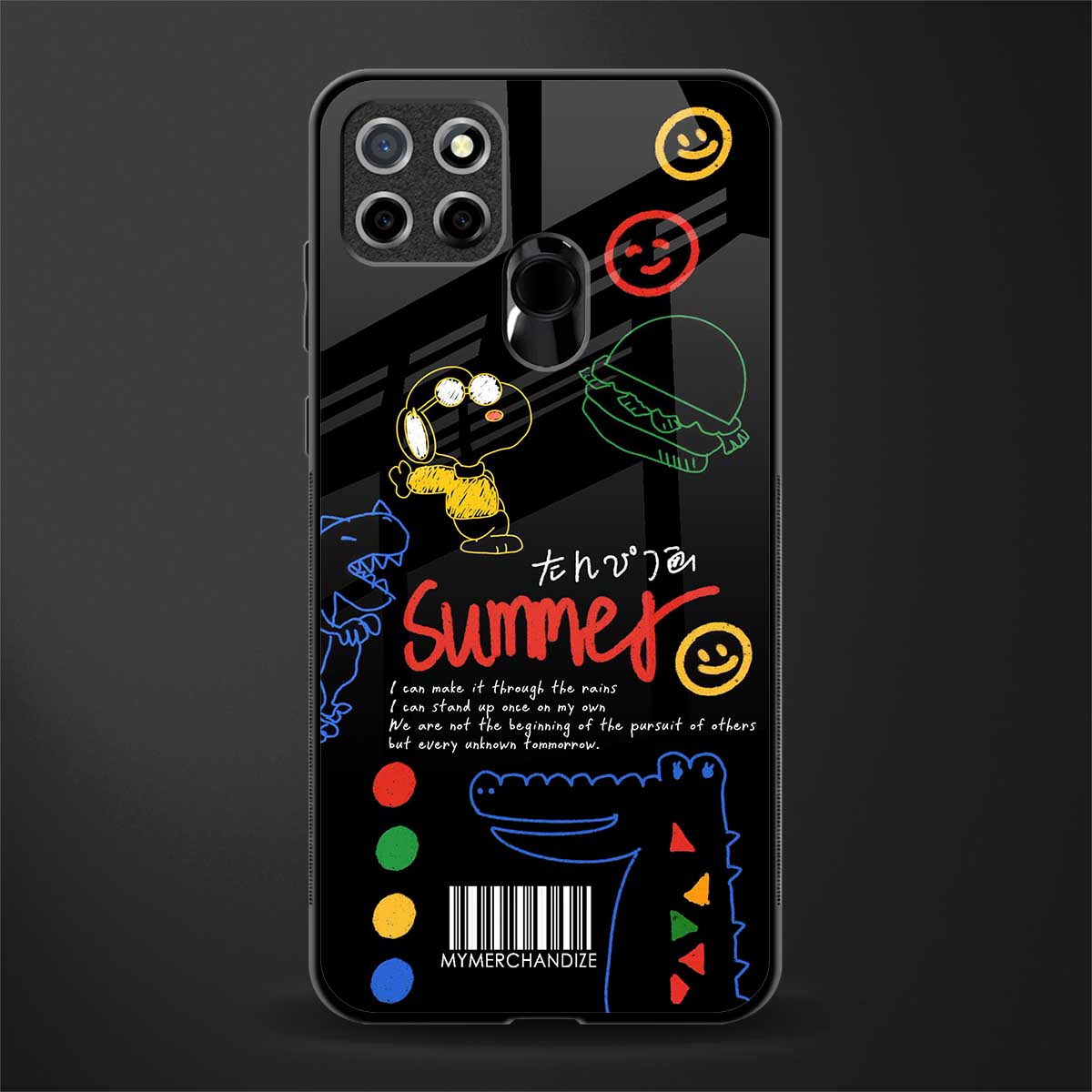 summer motivation glass case for realme narzo 20 image