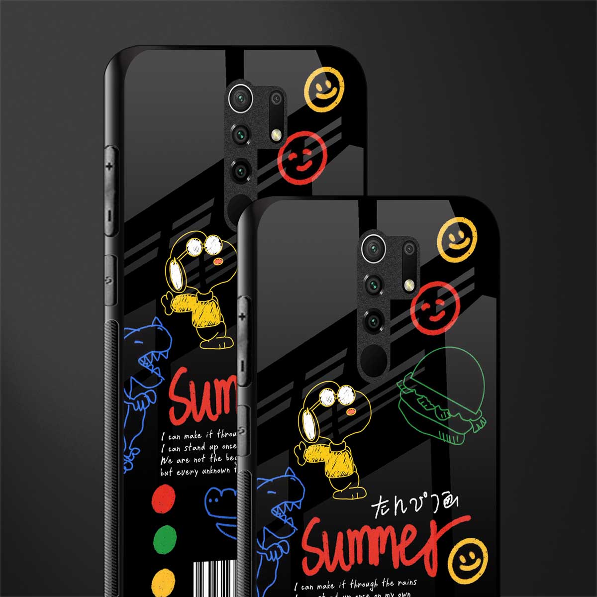 summer motivation glass case for redmi 9 prime image-2